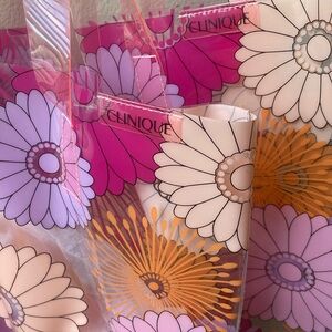 Clinique Limited Edition Floral Plastic Totes (Price for Two Bags)